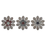 Set of Three Wood and Metal Flower Wall Decor