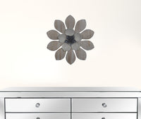 Set of Three Wood and Metal Flower Wall Decor