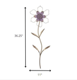 Contemporary Single Stem Metal Flower Wall Decor