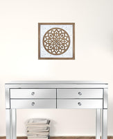 White Ethnic Wood and Metal Square Wall Plaque