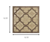 Pale Yellow and Natural Quatrefoil Wall Plaque