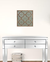 Green Ethnic Pattern Wood and Metal Wall Plaque