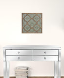 Green Ethnic Pattern Wood and Metal Wall Plaque
