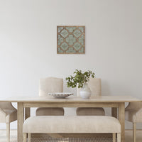 Green Ethnic Pattern Wood and Metal Wall Plaque