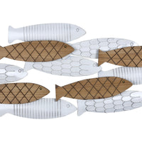 Wood and Metal Fish Shaped Wall Art