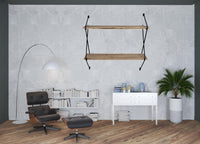 Two Tier Metal and Wood Wall Shelf