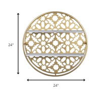 Gold Metal Moraccan Design Wall Shelves