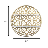 Gold Metal Moraccan Design Wall Shelves