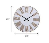 Rustic Wooden Roman Numeral Wall Clock