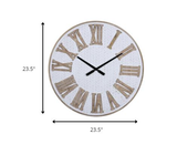Rustic Wooden Roman Numeral Wall Clock
