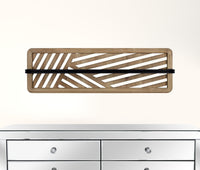 Cut Out Design Wood and Metal Towel Rack
