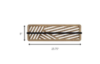 Cut Out Design Wood and Metal Towel Rack