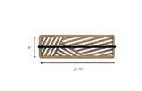 Cut Out Design Wood and Metal Towel Rack