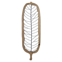 Metal and Wood Leaf Shaped Wall Decor