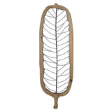 Metal and Wood Leaf Shaped Wall Decor