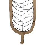 Metal and Wood Leaf Shaped Wall Decor