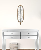 Metal and Wood Leaf Shaped Wall Decor