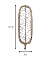 Metal and Wood Leaf Shaped Wall Decor