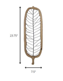 Metal and Wood Leaf Shaped Wall Decor