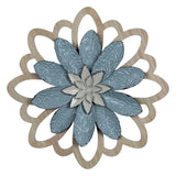 Blue Embossed Floral Wall Decor