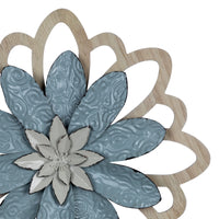 Blue Embossed Floral Wall Decor