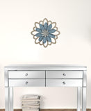 Blue Embossed Floral Wall Decor