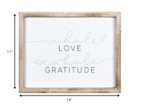 Inhale Love Exhale Gratitude Framed Wall Art