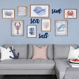 Blue Wooden Sun Salt Sea Wall Decor