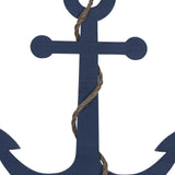 Blue Wooden Anchor Wall Decor