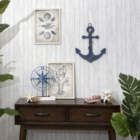 Blue Wooden Anchor Wall Decor