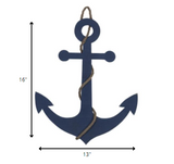 Blue Wooden Anchor Wall Decor