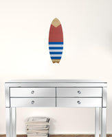 Mini Striped Surfboard Wall Decor