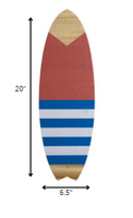 Mini Striped Surfboard Wall Decor