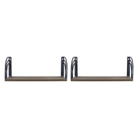 Set of Two Arched Wooden Floating Wall Shelves