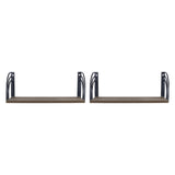Set of Two Arched Wooden Floating Wall Shelves