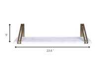 White and Gold Metal Wall Shelf