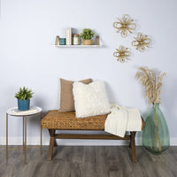 White and Gold Metal Wall Shelf