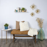 White and Gold Metal Wall Shelf