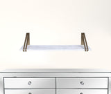 White and Gold Metal Wall Shelf