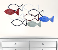 Colorful Fish Design Metal Wall Art