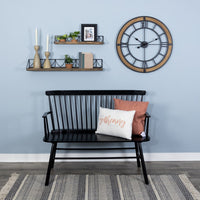 Set of Two Wooden Wire Mesh Floating Wall Shelves