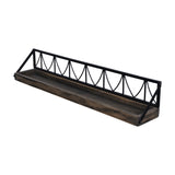 Set of Two Wooden Wire Mesh Floating Wall Shelves