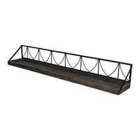 Set of Two Wooden Wire Mesh Floating Wall Shelves