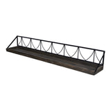 Set of Two Wooden Wire Mesh Floating Wall Shelves