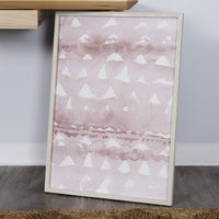 Framed Watercolor Pink Triangle Wall Art