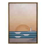 Framed Lighthouse at Sunset Wall Art