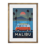 Wooden Frame Malibu Beach Wall Art