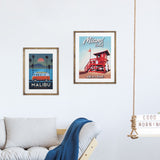 Wooden Frame Malibu Beach Wall Art