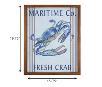 Framed Watercolor Crab Wall Art