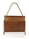 Brown Leather Magazine Basket